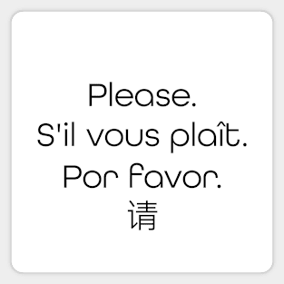 "Please" in 4 different languages Magnet